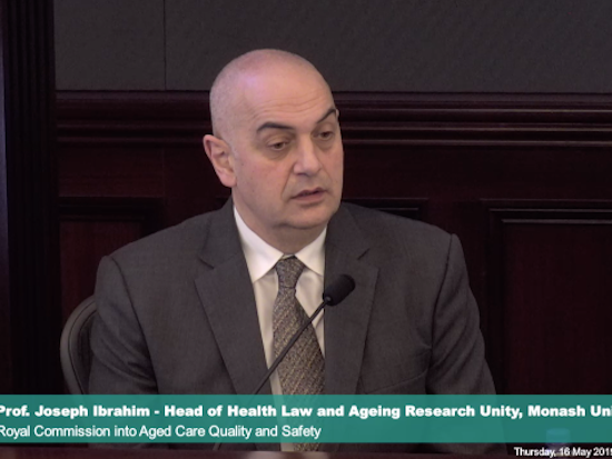 <p>Professor Joseph Ibrahim gave a scathing statement about the current issues in aged care. [Source: Aged Care Royal Commission].</p>
