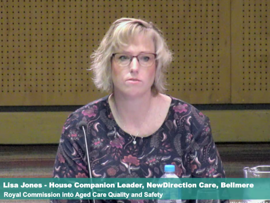<p>House Companion Leader, Lisa Jones says an individualised model of care is the best way to provide care services to residents compared to normal nursing homes. [Source: Aged Care Royal Commission]</p>
