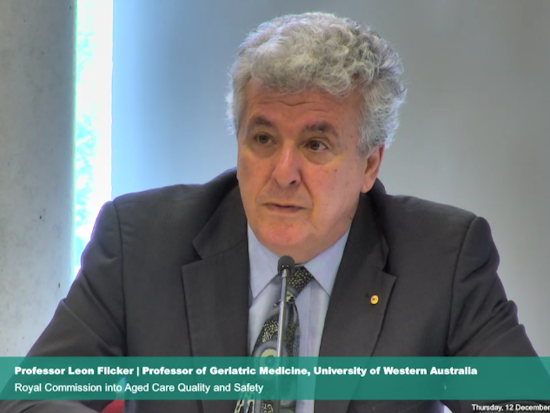 <p>Professor of Geriatric Medicine at the University of Western Australia, Leon Flicker, attended the Commission to provide solutions to current aged care systems. [Source: Aged Care Royal Commission]</p>
