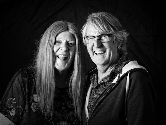 <p>Sally Conning and Max Primmer participated in a special art exhibition showcasing portraits of LGBTI older Australians and their stories. [Source: Aged and Disability Advocacy Australia]</p>
