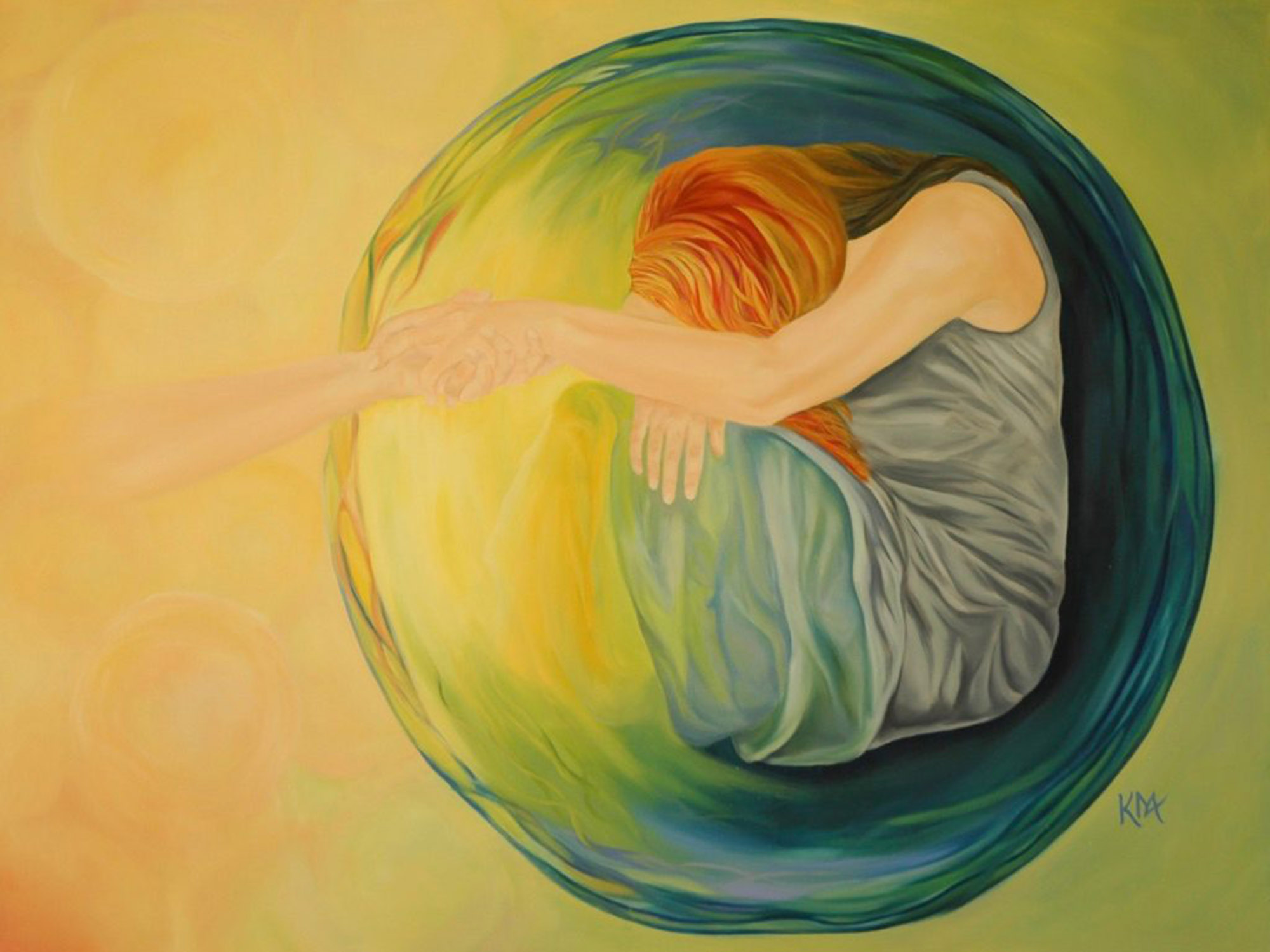 <p>Kerrie Marriott Anderson won the People’s Choice Award with her painting ‘A Light Touch’ (Source: Palliative Care Australia)</p>
