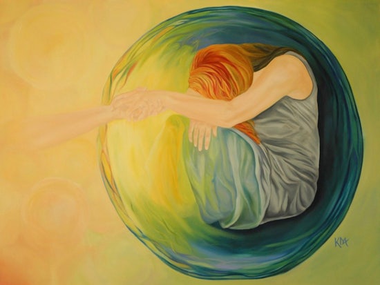 <p>Kerrie Marriott Anderson won the People’s Choice Award with her painting ‘A Light Touch’ (Source: Palliative Care Australia)</p>
