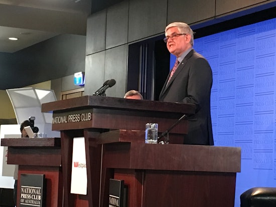 <p>Minister for Aged Care Ken Wyatt addressing and releasing the Review of National Aged Care Quality Regulatory Processes at the National Press Club in Canberra (Source: Minister’s Office)</p>
