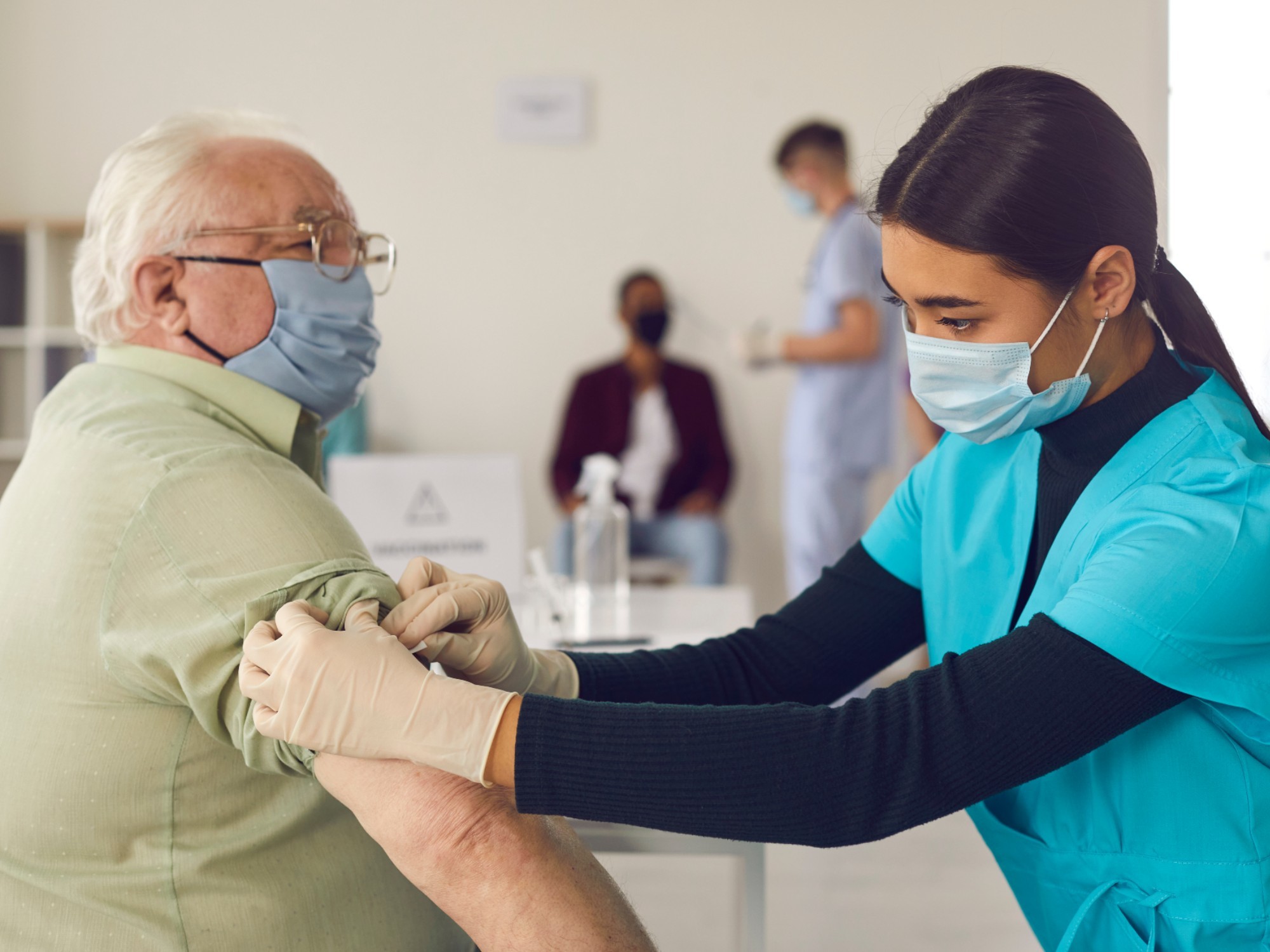 Before and after your COVID-19 vaccine appointment, remember to keep up hand hygiene and social distancing. [Source: Shutterstock]
