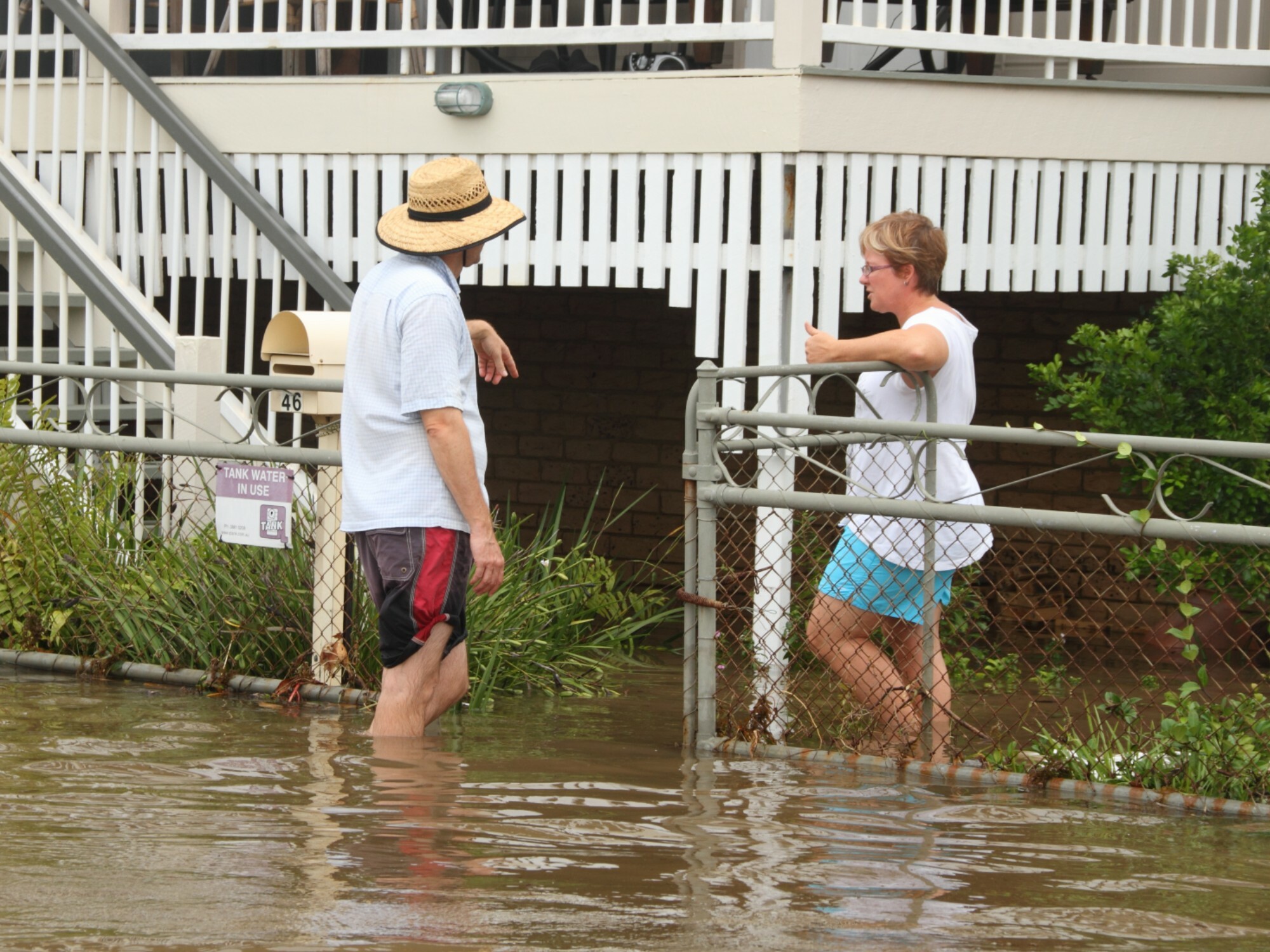 You should avoid crossing floodwater, as you can never know how deep the water is or if something is hidden under the surface. [Source: Shutterstock]
