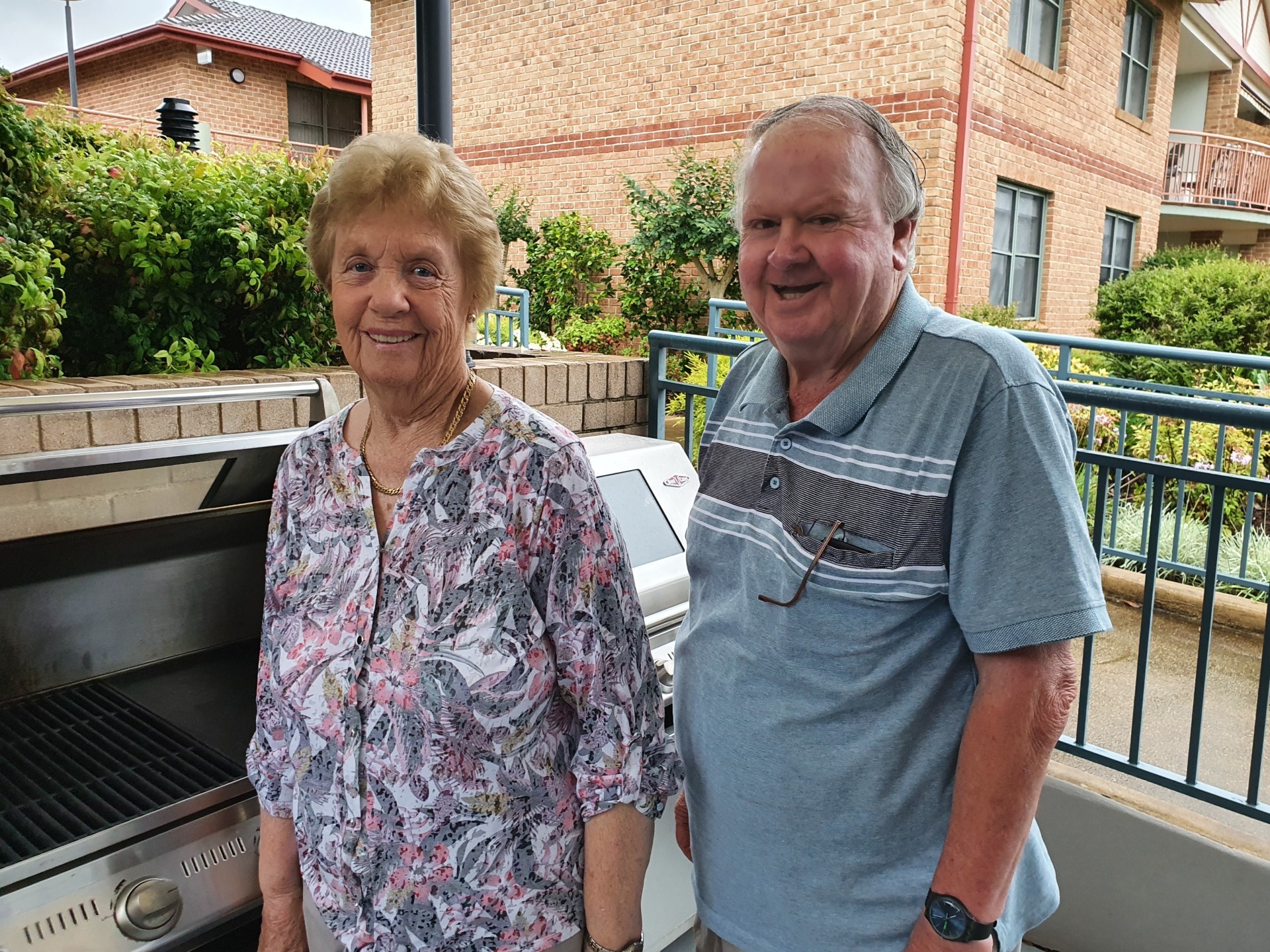 Pamela and Kevin Dring from Sydney love their barbecue catchups with their fellow residents. [Source: Supplied]
