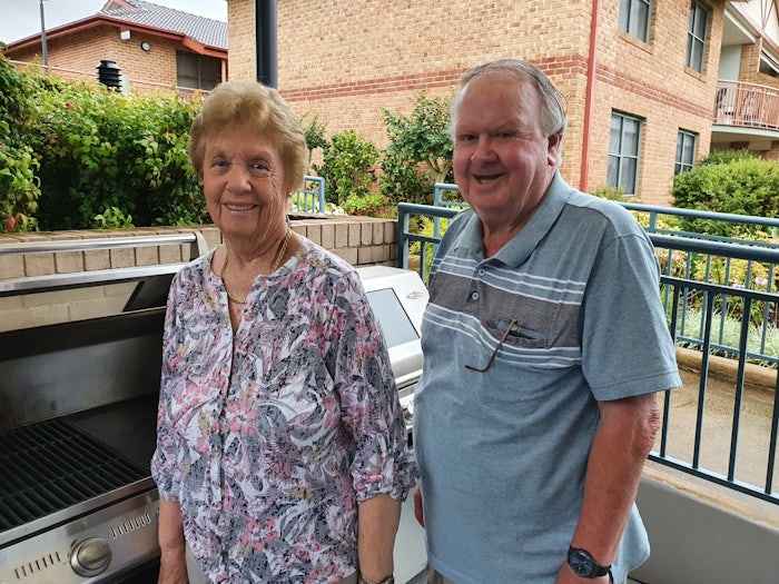 Pamela and Kevin Dring from Sydney love their barbecue catchups with their fellow residents. [Source: Supplied]
