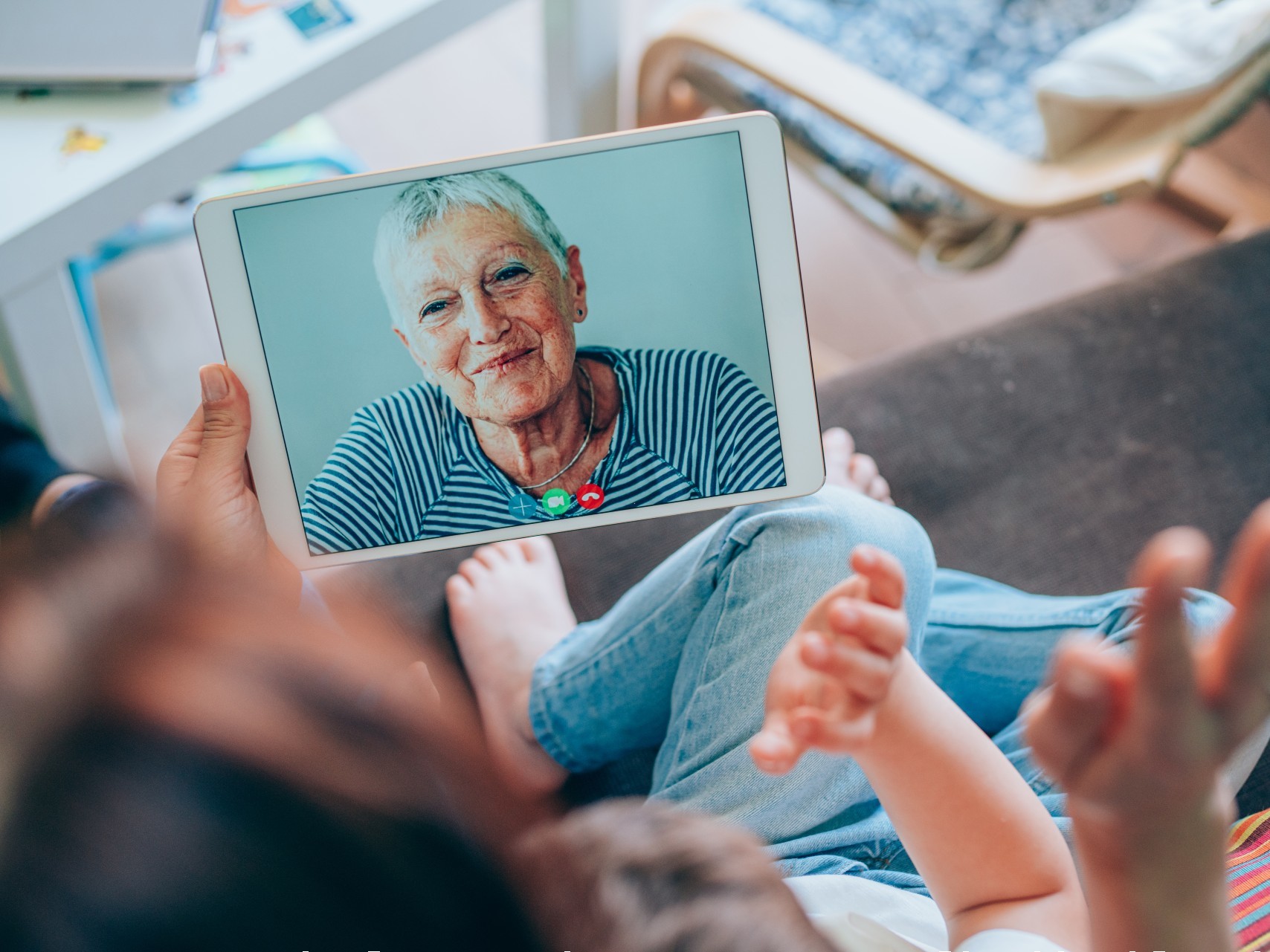 Family and friends found video calls a great way to keep in touch with their older loved ones. [Source: iStock]
