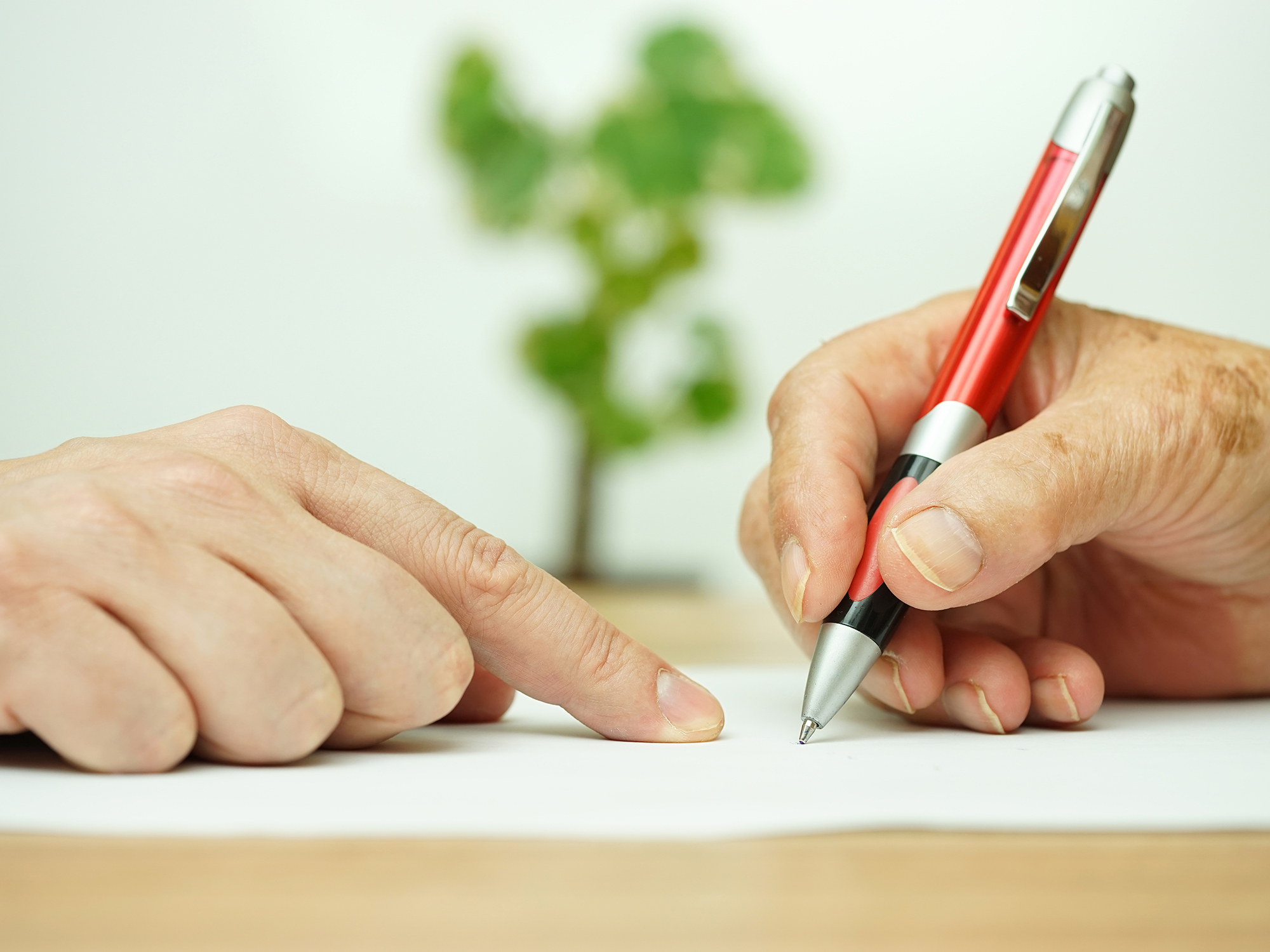 Person signing a document