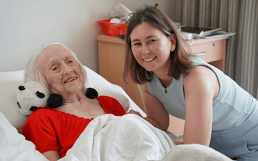 Lorna Wing and one of her granddaughters