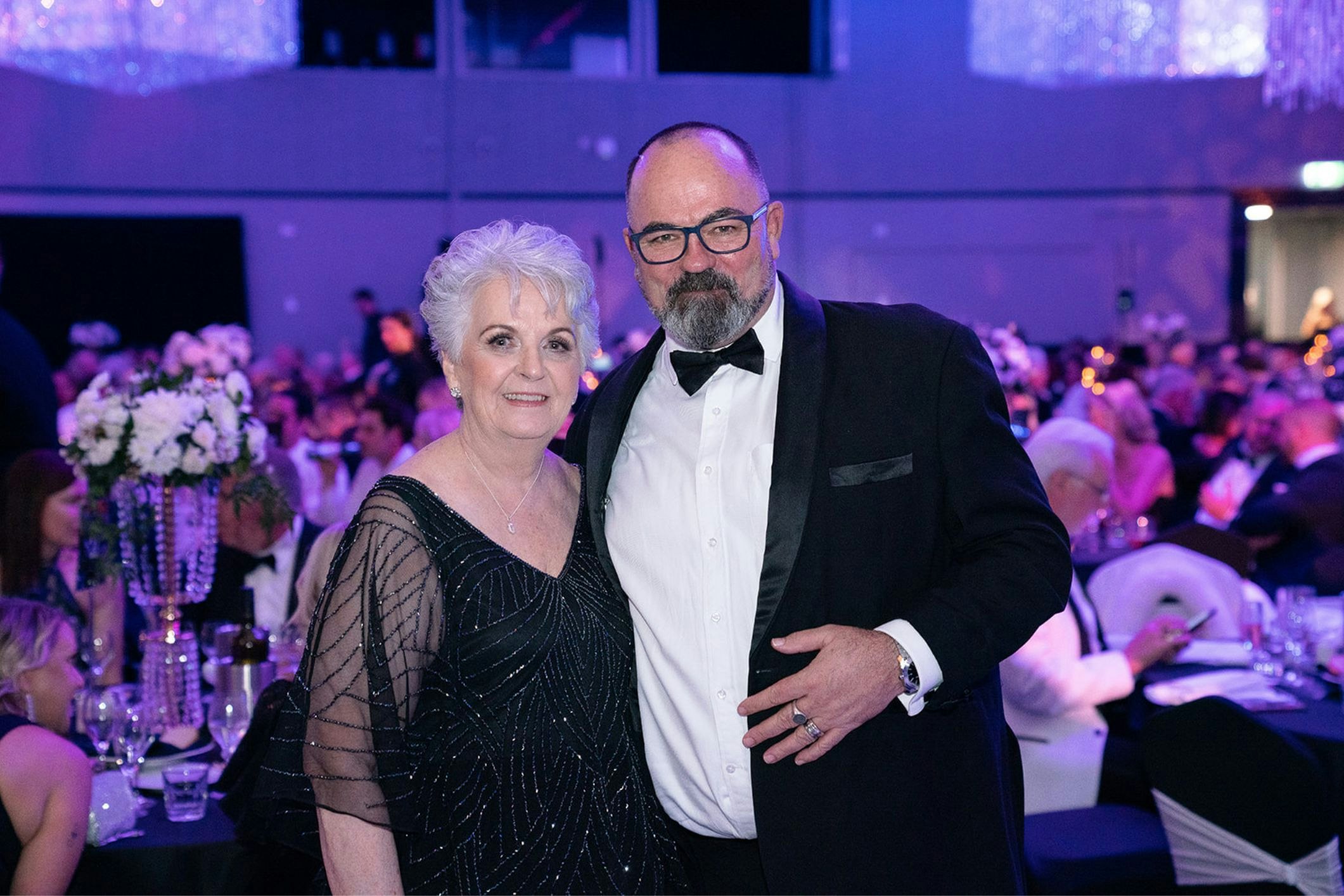 Prima Commercial Fitouts Director Brendan Wavell-Smith with STEPS Managing Director Carmel Crouch at the 2023 STEPS Grand Winter Ball at Caloundra, Sunshine Coast. [Source: Prima Commercial Fitouts]
