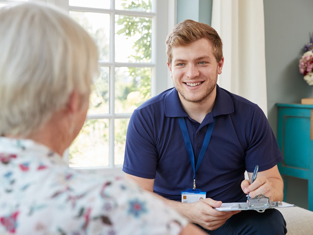 Older woman getting a referral. [Source: Shutterstock]
