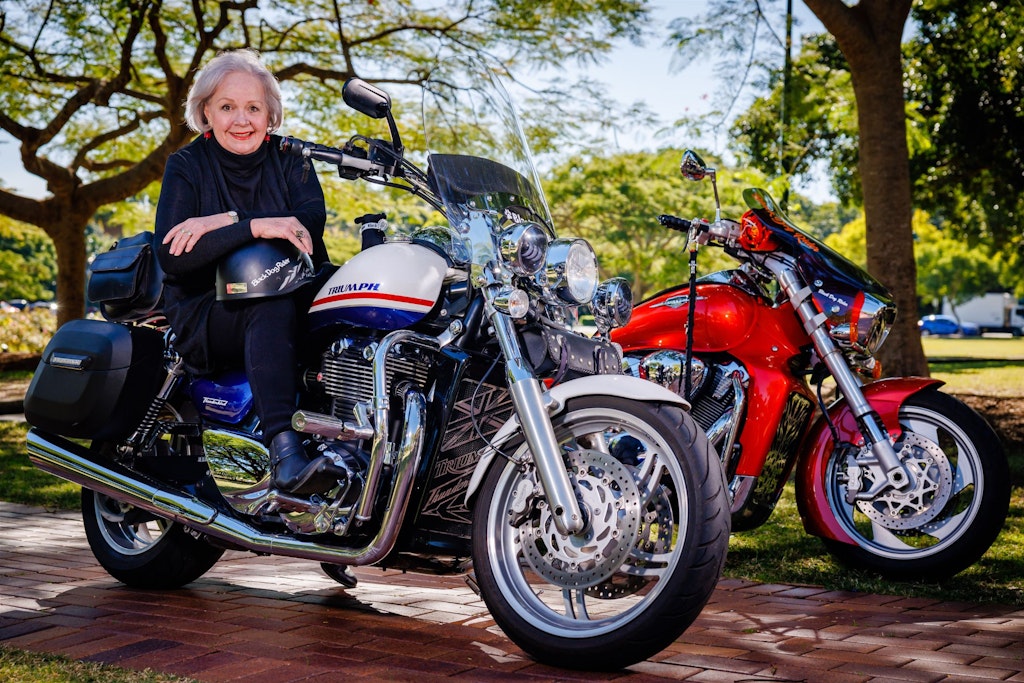 Probus Chairperson Judith Maestracci can put the pedal to the metal on a snazzy motorcycle. (Source: Patrick Hamilton)