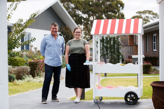 <p>Retired carpenter Wayne Gallagher, 67, has used his garage to support HammondCare, providing sugary snacks to residents using his lolly trolleys. (Image courtesy of HammondCare)</p>
