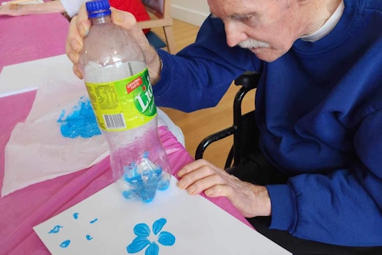 <p>Stephen’s [pictured] new artistic endeavours have made Regis Frankston a brighter place to be yourself. [Source: Regis Aged Care]</p>
