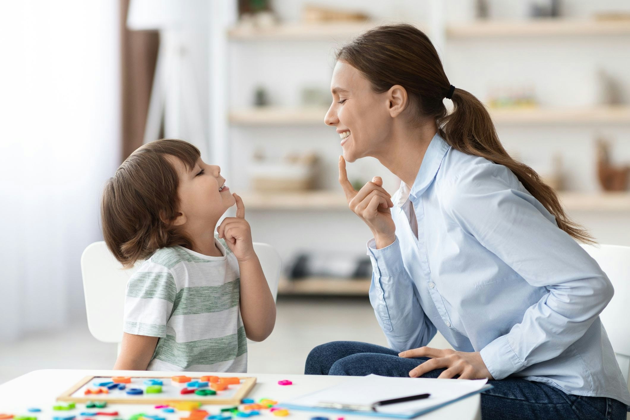 Speech pathologists are essential practitioners in early intervention services for children with communication difficulties. [Source: Shutterstock]
