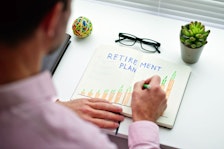 Retirement plan made by middle-age man