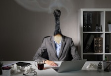 Person with matchstick for head